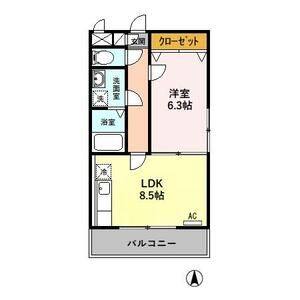 1LDK 間取り図