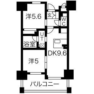 2LDK 間取り図