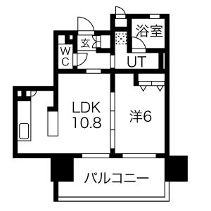 1LDK 間取り図