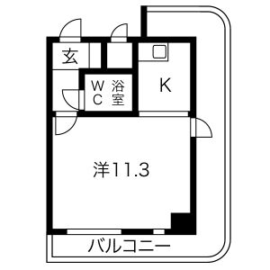 1K 間取り図