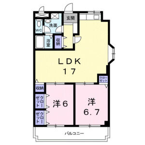 2LDK 間取り図