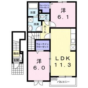 2LDK 間取り図