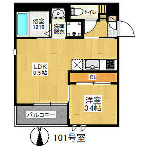 1LDK 間取り図