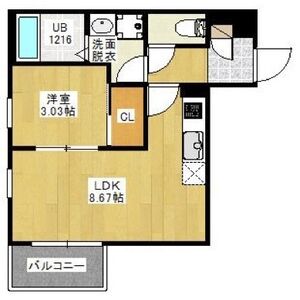 1LDK 間取り図