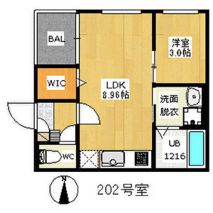 1LDK 間取り図