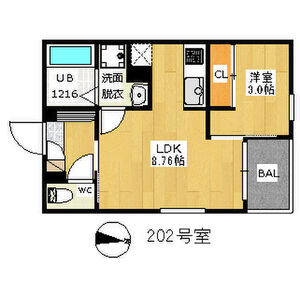 1LDK 間取り図