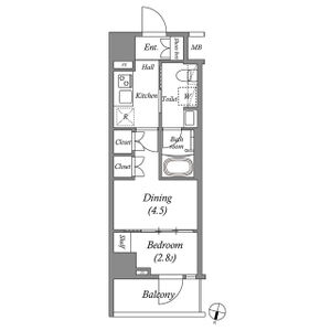 1DK 間取り図