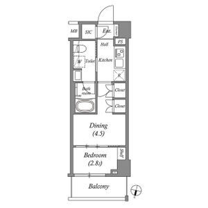 1DK 間取り図