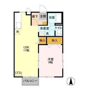 1LDK 間取り図