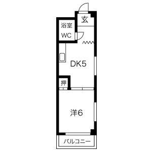 1DK 間取り図