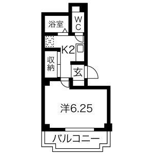1K 間取り図