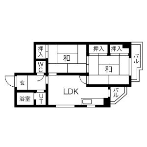 2DK 間取り図