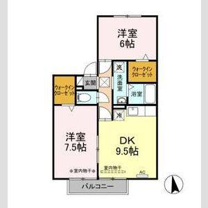 2DK 間取り図