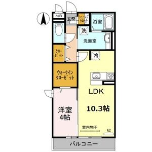1LDK 間取り図