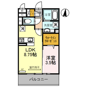 1LDK 間取り図