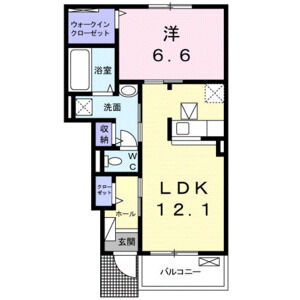 1LDK 間取り図