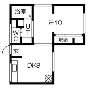 1DK 間取り図