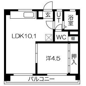 1LDK 間取り図