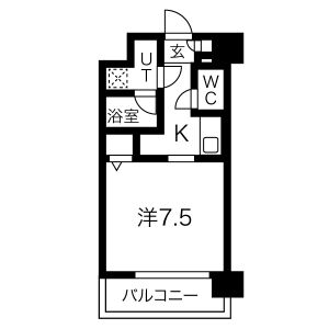 1K 間取り図