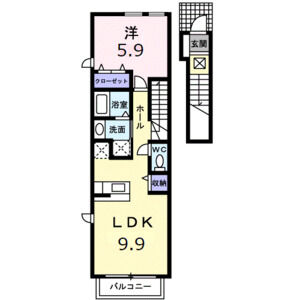 1LDK 間取り図