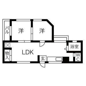 2LDK 間取り図