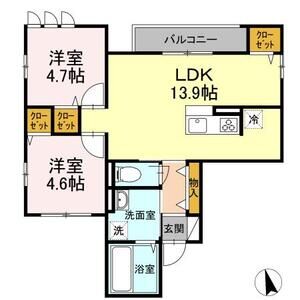 2LDK 間取り図