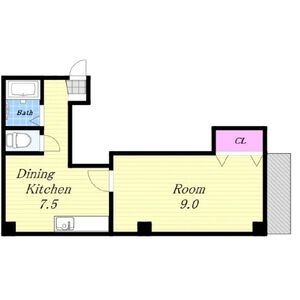 1DK 間取り図