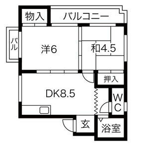 2DK 間取り図