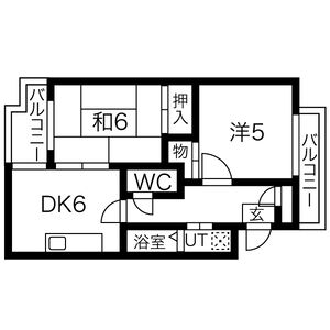 2DK 間取り図