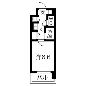 1K 間取り図