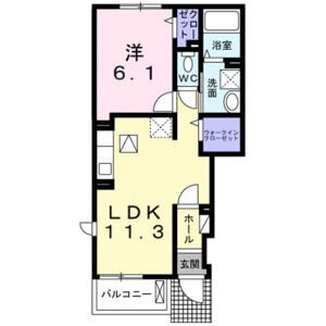 1LDK 間取り図