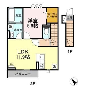 1LDK 間取り図