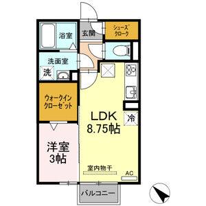1LDK 間取り図