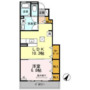 1LDK 間取り図