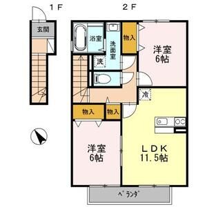 2LDK 間取り図