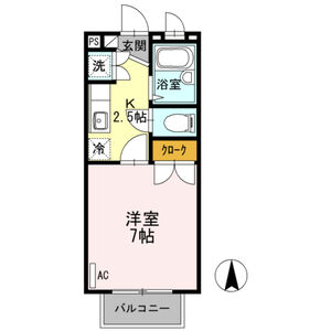 1K 間取り図