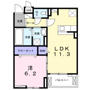 1LDK 間取り図
