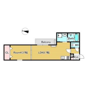 1LDK 間取り図