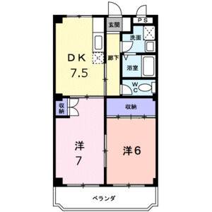 2DK 間取り図