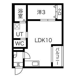 1LDK 間取り図