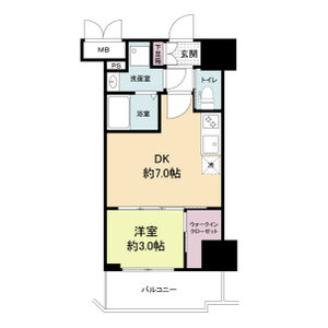 1DK 間取り図