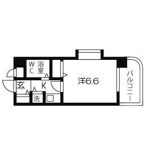 1K 間取り図
