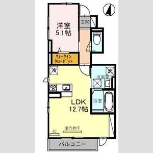 1LDK 間取り図