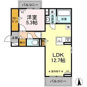 1LDK 間取り図