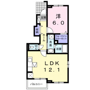 1LDK 間取り図