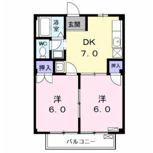 2DK 間取り図
