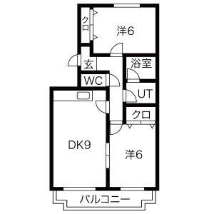 2DK 間取り図