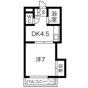 1DK 間取り図