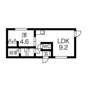 1LDK 間取り図