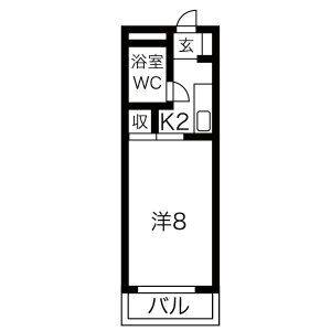1K 間取り図